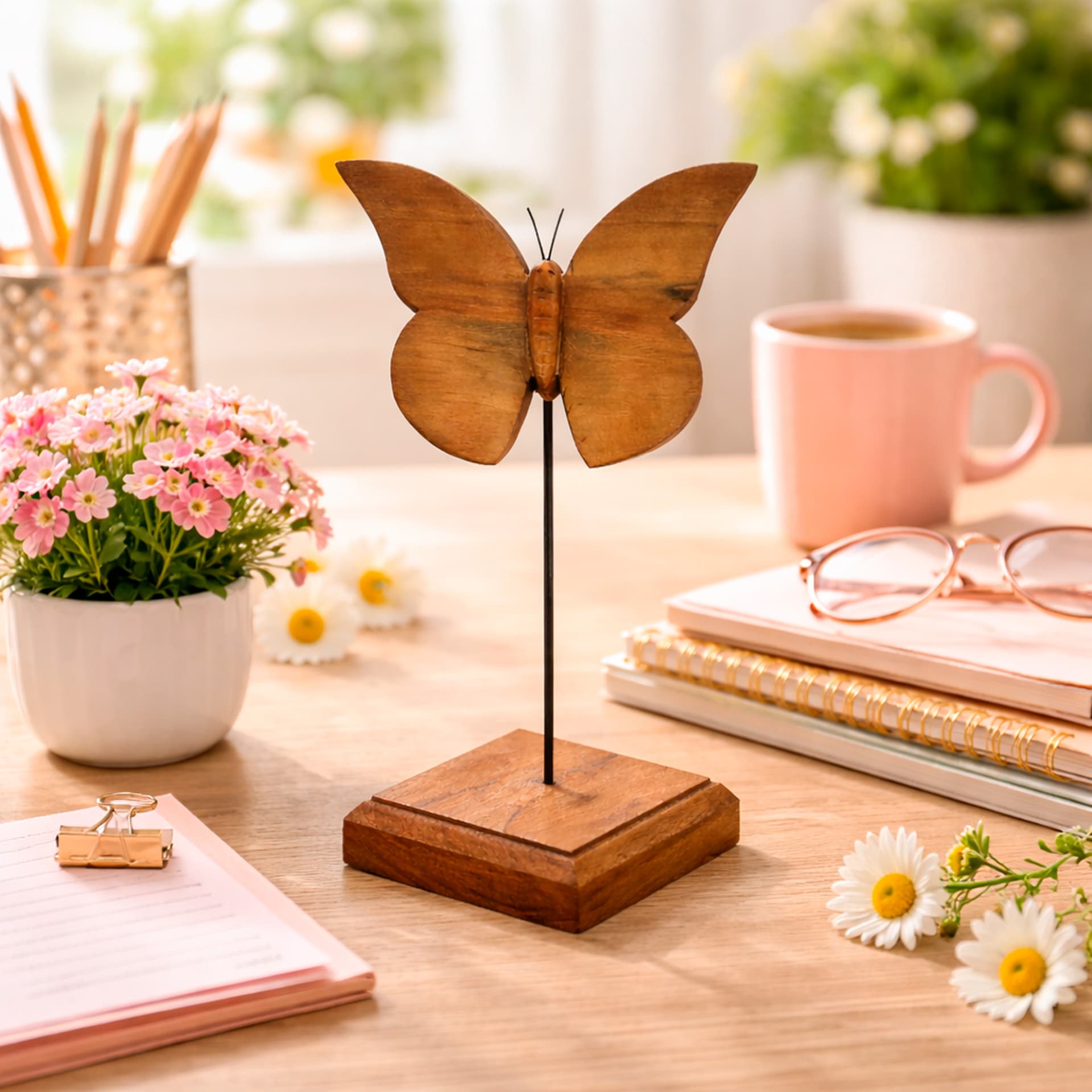 Borboleta de Madeira com Base
